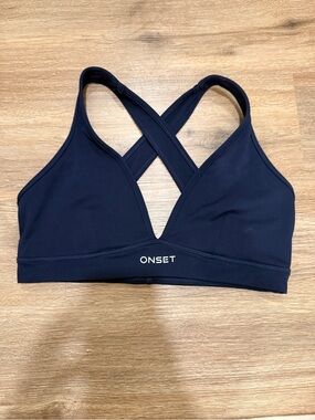 Onset Women's Navy Cross-Back Sports Bra